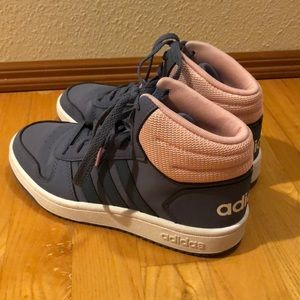 Girls purple Adidas high top sneakers